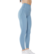 Load image into Gallery viewer, Blue Athletic High Waisted  Leggings With pocket - Sparkly Girl
