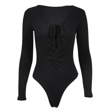 Load image into Gallery viewer, Sofia Long Sleeve Bodysuit Black - Sparkly Girl
