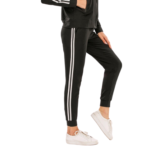 Laura Black striped Pants - Sparkly Girl