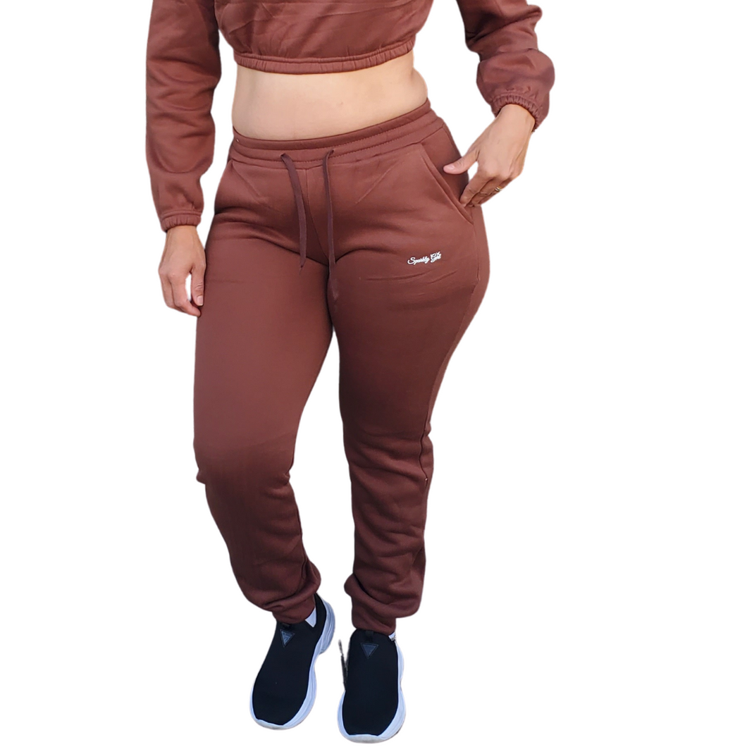 Aly Sweatpants- Brown - Sparkly Girl