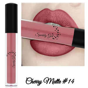 Cherry Matte Liquid Lipstick Waterproof - Sparkly Girl
